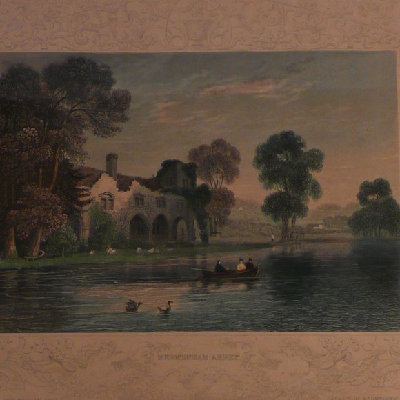Antique Tombleson Hand Colored Engraving Print Medmenham Abbey C1840 - Picture 2 of 6